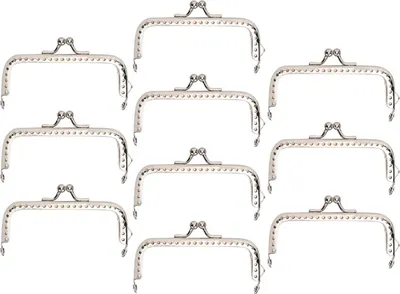 Image de Cadre pour porte-monnaie, toucher confortable, installation facile, accessoire pour sac ? main DIY, style simple, 10 pcs. clip de fermeture de sac, 8,5 cm carr?s pour sacs de soir?e, sacs de diner