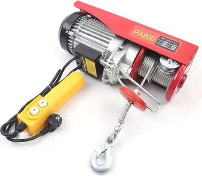 Produktbild von Elektrischer Seilzug - Hebezeug - 800 kg Tragkraft - 220 V 50 Hz - Kupfermotor - Rot