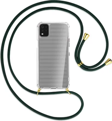 Produktbild von Handykette Backcover-Schutzhülle mit Band (Metall goldfarben) für LG K42 LM-K420 - dunkelgrün