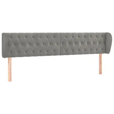 Obrázok produktu pre vidaXL Čelo postele s ušami svetlosivé 183x23x78/88 cm zamatové
