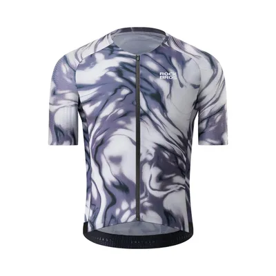 Produktbild von ROCKBROS Radtrikot Fahrradtrikot Herren Kurzarm atmungsaktiv und schnelltrocknend mit 3 Rückentaschen für Rennrad und MTB EU Größe L