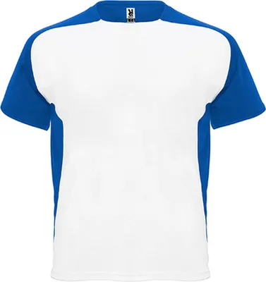 Produktbild von Roly CA6399 | Herren Bugatti T-Shirt - Farbe: White 01/Royal Blue 05 - Größe: S