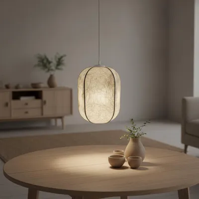 Productafbeelding van Witte hanglamp Pierida Ø 30cm, AI-gegenereerde afbeelding