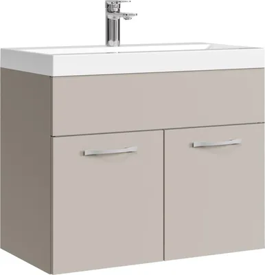Image de Ensemble de meubles de salle de bain Badplaats avec lavabo et meuble sous lavabo Montréal 01 60 x 35 cm Cashmere - Meuble sous lavabo avec lavabo