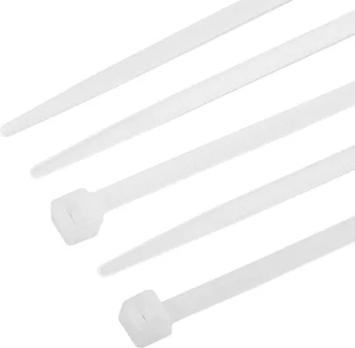 Obrázok produktu pre alca® káblové pásky 2,5*200 mm 100 ks biele 8 kg pevnosť v ťahu odolné voči UV žiareniu na vnútorné a vonkajšie upevnenie káblov nylon odolný voči teplote
