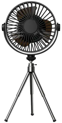 Obrázek produktu pro Stojákový ventilátor s baterií o kapacitě 2000 mAh, ventilátor na baterie s nastavitelným stativem, přenosný, nabíjecí, skládací ventilátor, osobní stojákový ventilátor do ložnice, kanceláře nebo obývacího pokoje