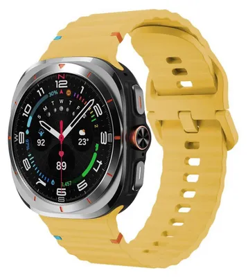 Immagine prodotto di Per Samsung Galaxy Watch 8 / 8 Classic Design Wave Struttura Silicone Strap Giallo Dimensioni: L