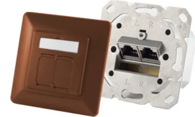 Produktbild von S/CONN maximum connectivity Netzwerkdose-cat.6A Netzwerkdose 2-Fach designfähig, horizontale Kabelführung, Zentralstück inkl