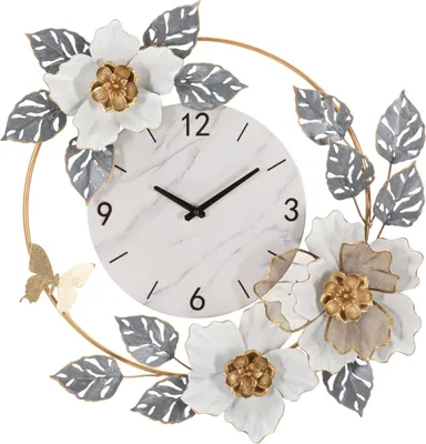 Immagine prodotto di Mauro Ferretti orologio da parete fiori 64x8x64 cm bianco grigio