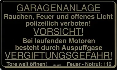 Produktbild von Kunststoffschild Hinweisschild - GARAGENANLAGE - Gr. 25 x 15 cm - 308467