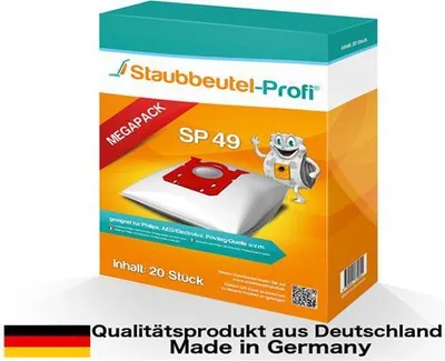 Produktbild von 20 Staubsaugerbeutel SP49  kompatibel mit Swirl PH86 S-Bag passend für AEG VX4 VX6 VX7 VX8 VX9-4-ÖKO AEG S-Bag Philips S-Bag