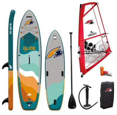 Produktbild von F2 Set Glide SUP 10'2" mit Windsurfsegel Checker 5qm