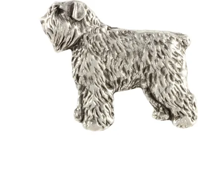 Produktbild von Flandrischer Treibhund, Bouvier des Flandres  - Versilberte Hundebrosche, elegante Anstecknadel, Jackenreversschmuck der Marke Art-Dog