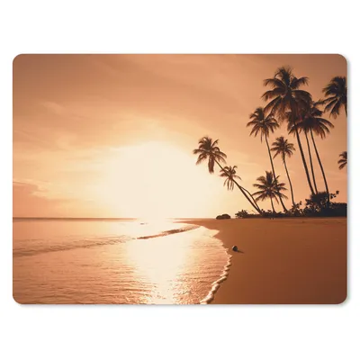 Produktbild von MuchoWow® Mauspad Mousepad Sonnenuntergang - Tropisch - Palme - Strand - Meer 40x30 cm - Mousepads - Maus Mat - Pad - Mausunterlage - Anti Rutsch