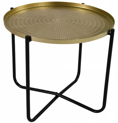 Produktbild von Lesli Living Beistelltisch - Gold mit Schwarz - Metall - 35 cm