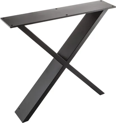 Produktbild von SIMAUSROM Bankkufe X-Form Breite 380 mm Stahl schwarz lackiert