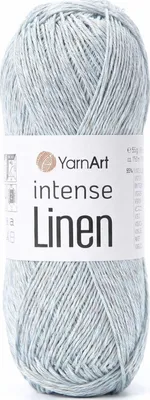Image de YarnArt Intense Linen 4133, gris clair – Fil pour l'été, mélange lin/viscose, 175 m, doux et léger