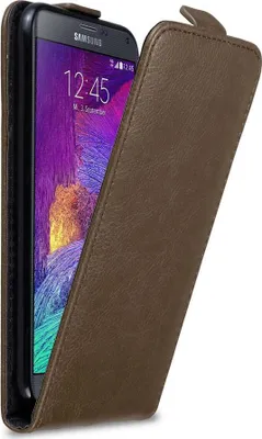 Produktbild von Cadorabo Hülle für Samsung Galaxy NOTE 4 Schutz Hülle in Braun Flip Etui Handyhülle Case Cover