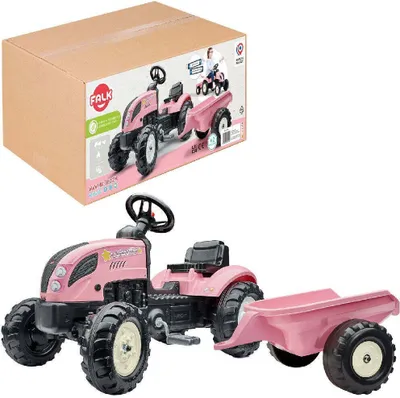 Zdjęcie produktu dla FALK Traktor Country Star Różowy na Pedały + Przyczepka i Klakson 2-5Lat.