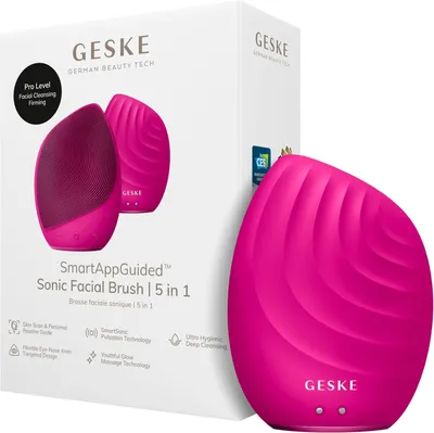 Image de Brosse nettoyante électrique pour le visage 5 en 1 en silicone avec application intelligente, massage du visage, nettoyage en profondeur, fonction vibrante, soins de la peau