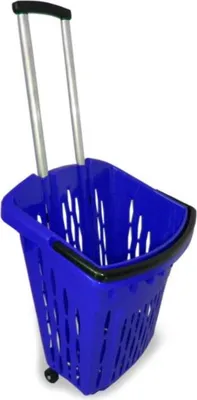 Immagine prodotto di Carrello spesa Cestino con ruote 38L BLU