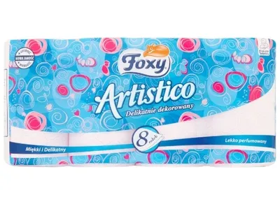 Zdjęcie produktu dla Foxy, Artistico Delikatnie dekorowany Papier toaletowy, 8 rolek
