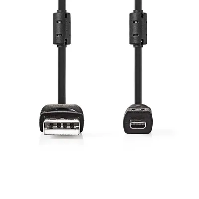 Image de Câble USB | USB 2.0 | USB-A Mâle | UC-E6 8-Pin Mâle | 480 Mbps | Nickelé | 2.00 m | Rond | PVC | Noir | Etiquette