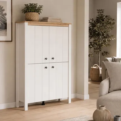 Immagine prodotto di Fonz - Vetrina, 86x34x131h cm Bianco, 3 Ripiani