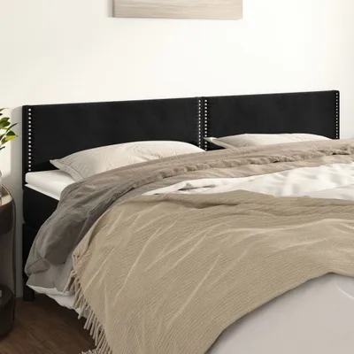 Produktbild von The Living Store Kopfteile 2 Stk. Schwarz 80x5x78/88 cm Samt