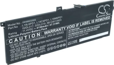 Produktbild von vhbw Akku Ersatz für Lenovo 02DL017, 02DL019, L18L6PD1, L18M6PD1, 5B10W13923, L18C6PD1, SB10K97655 für Notebook (4150 mAh, 11,4 V, Li-Polymer)