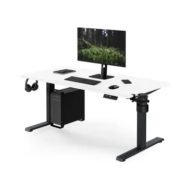 Produktbild von Ergonomischer, höhenverstellbarer elektrischer Schreibtisch in Anthrazit und Weiß: 140 x 70 cm: ARIA