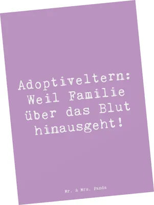 Produktbild von Mr. & Mrs. Panda Ansichtskarte Spruch Adoptiveltern Liebe - Lavendeltraum - Geschenk, Familie Verwandte, Grußkarte, Ansichtskarten, bildkarte, Postkarte, Handgemacht