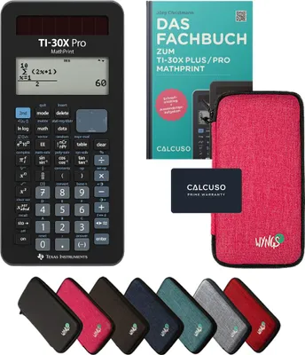 Produktbild von TI-30X Pro MathPrint inkl. Schutztasche Pink & Fachbuch (132 Seiten, DIN A5) – Wissenschaftlicher Rechner – Smart Set
