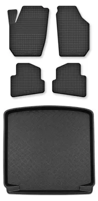 Produktbild von Gummimatten + Kofferraumwanne für Skoda Fabia II 2007-2014 (Kombi) – Schwarz, Semi-Universal, angepasst – Wielganizator Semi-Universal