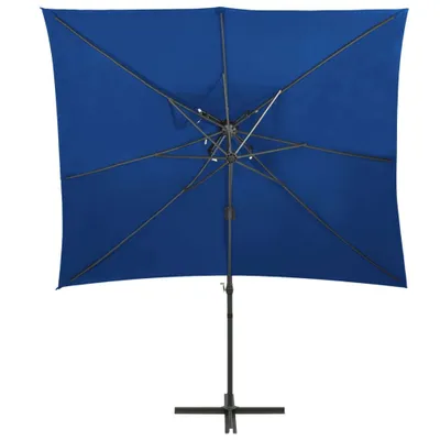 Image de vidaXL Parasol ampli avec aération 250x250 cm bleu azur