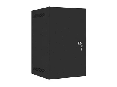 Produktbild von Szafa komunikacyjna, szafa rack Lanberg 10" do montażu naściennego 9U, 280x310 do samodzielnego montażu, z metalowymi drzwiczkami, czarna