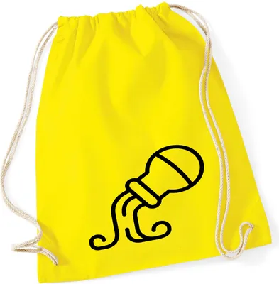 Produktbild von Huuraa Turnbeutel Wassermann Sternzeichen Symbol 12 Liter Yellow Baumwolle Rucksack Geschenkidee