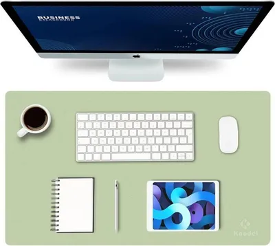 Obrázek produktu pro Oboustranná podložka na stůl ze světle zelené Imitace kůže, 35 x 60 cm, elegantní a praktická