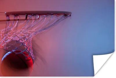 Produktbild von MuchoWow® Poster Verschwommene Sicht eines Basketballs, der in den Korb fliegt 90x60 cm - Schlafzimmer