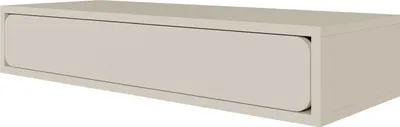 A floating console with a drawer, shown at an angle against a white background.