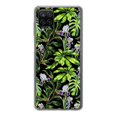 Produktbild von MuchoWow® Handyhülle Schutzhülle Hülle für Samsung Galaxy A12 Blume - Blätter - Muster Silikon Softcase Handy Hülle - Bild