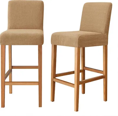 Produktbild von Jacquard-Barstuhlbezug in Braun – Formstabil und strapazierfähig für Hocker