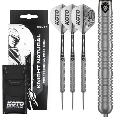 Produktbild von Knight Natural Dartpfeil-Set mit 80% Tungsten, bestehend aus 3 Pfeilen, inklusive Schäfte und Flights