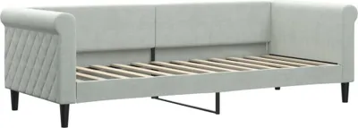Image de vidaXL Lit de jour gris clair 80x200 cm velours