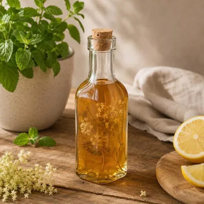 Produktbild von Glasflasche mit Korkdeckel 180ml