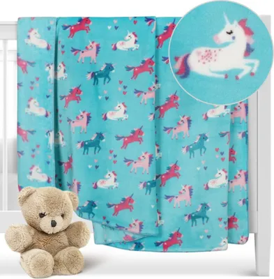 Immagine prodotto di Coperta per neonati ELLA - 100x150 cm - Turchese,Rosa,Bianco