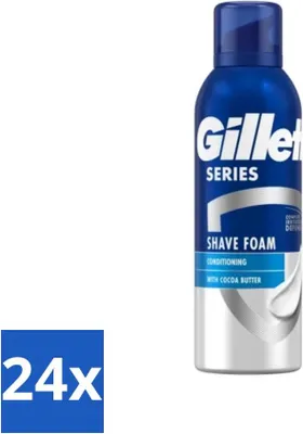 Produktbild von Gillette Series Rasierschaum mit Kakaobutter – 250 ml - Vorteilspack - 24 Stücke