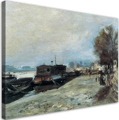 Produktbild von Leinwandbild  Boot am Ufer der Seine - Auguste Renoir 100x70 Feeby Bunt bild für die wand bereit zum aufhängen