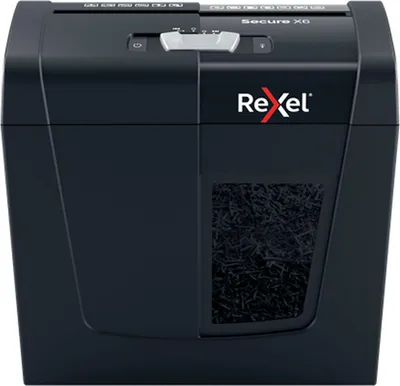 Produktbild von Rexel Secure X6 Aktenvernichter mit Partikelschnitt P-4, 4 x 40 mm, bis 6 Blatt, schwarz