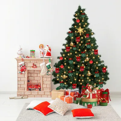 Immagine prodotto di Jopassy 210 Albero di Natale artificiale con 1200 aghi in PVC, 400 luci LED bianco caldo e supporto in metallo, abete, albero di Natale